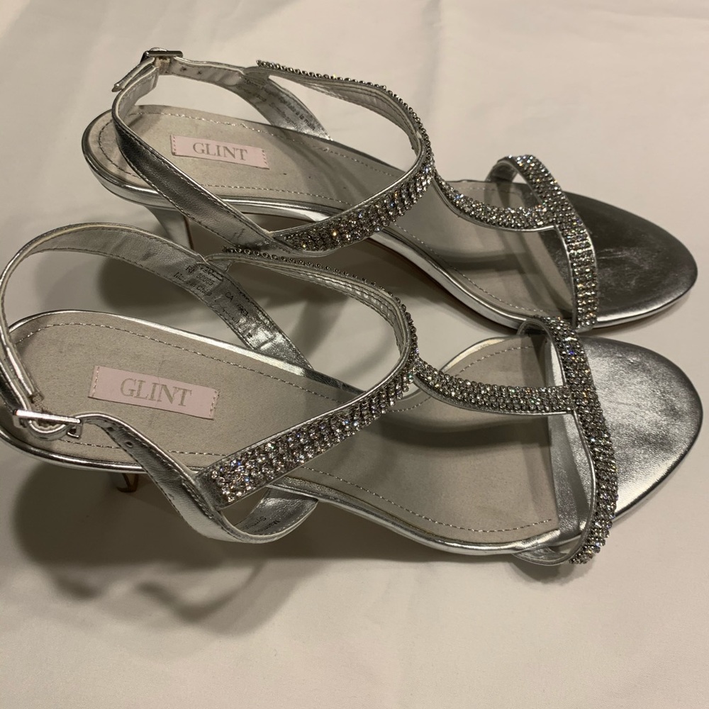 Glint Heels In Silver Rhinestone size 12. 3 inch. - Picture 3 of 4